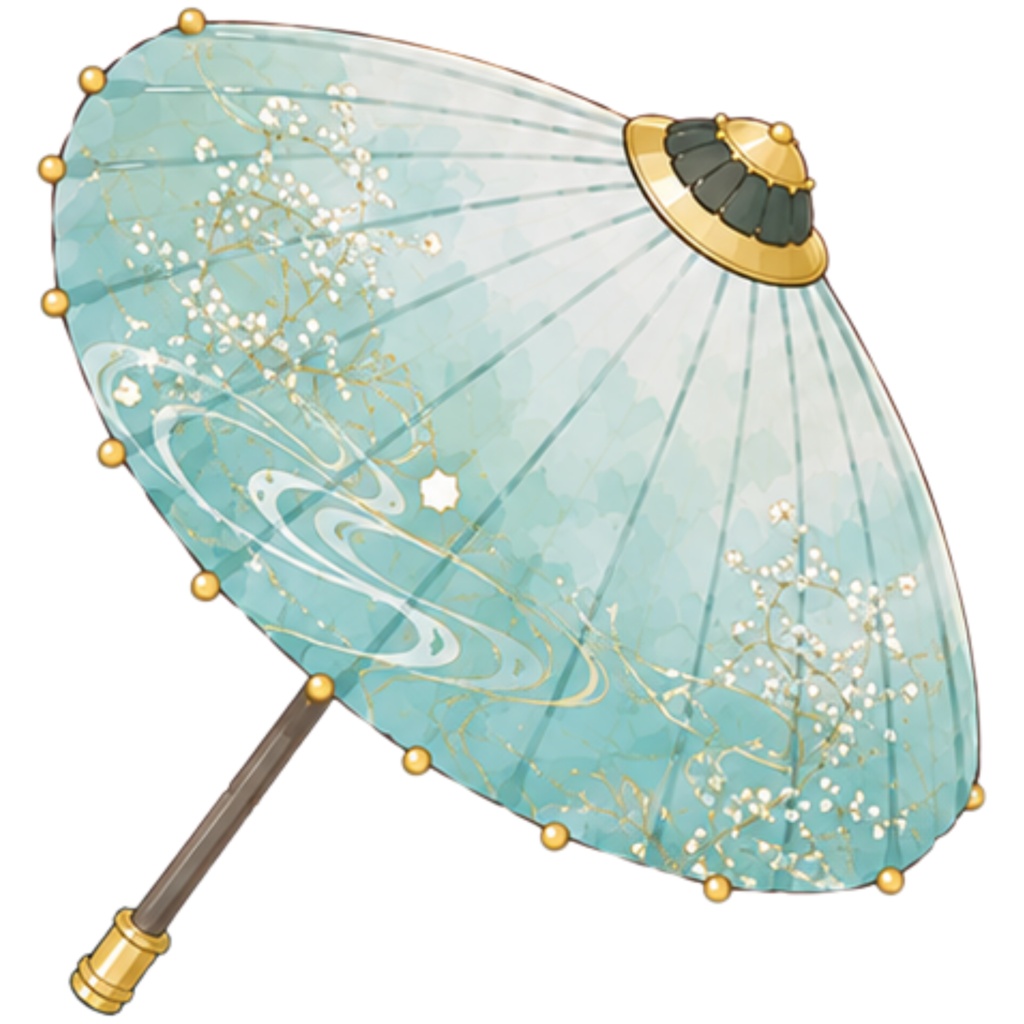 和傘クリップアート素材集|青系|Japanese Wagasa Clipart 25PNG
