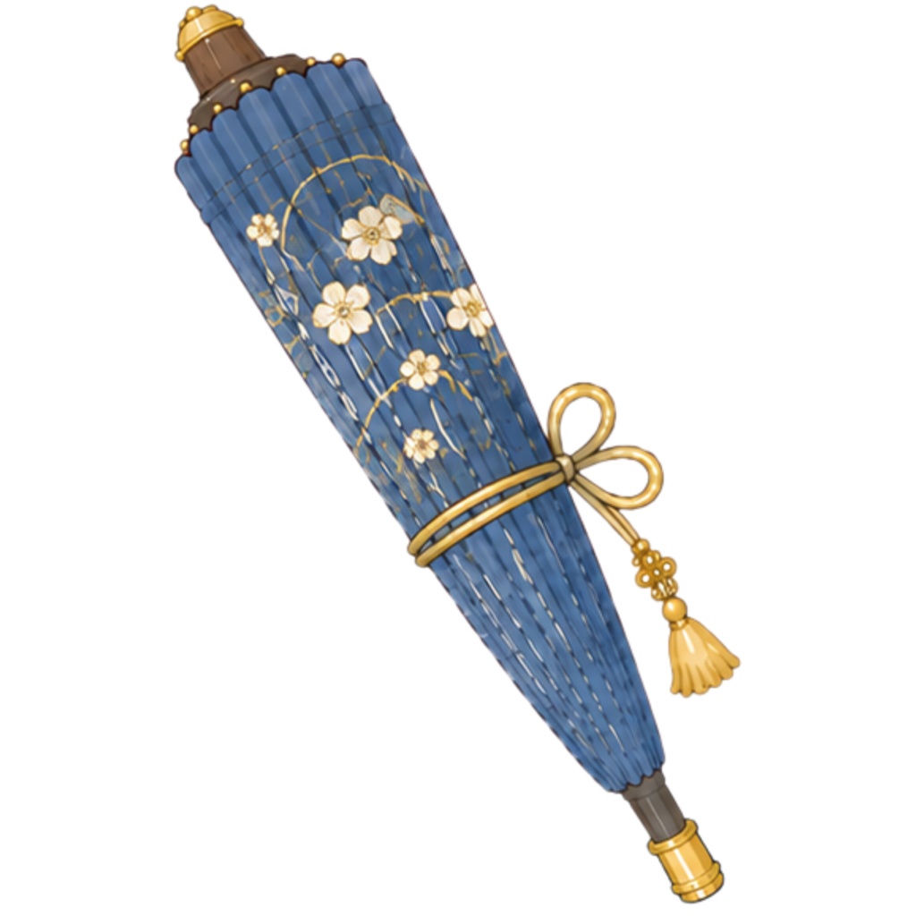和傘クリップアート素材集|青系|Japanese Wagasa Clipart 25PNG