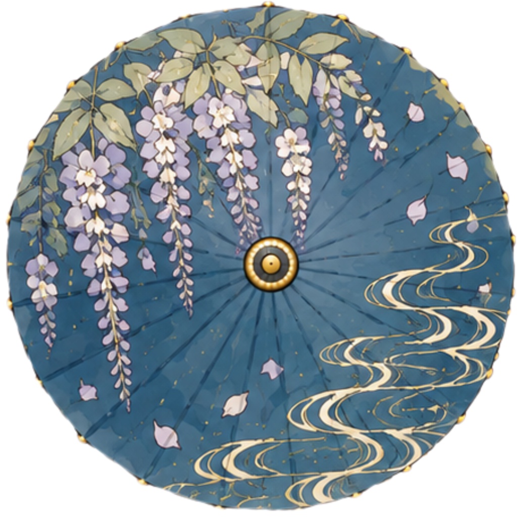 和傘クリップアート素材集|青系|Japanese Wagasa Clipart 25PNG