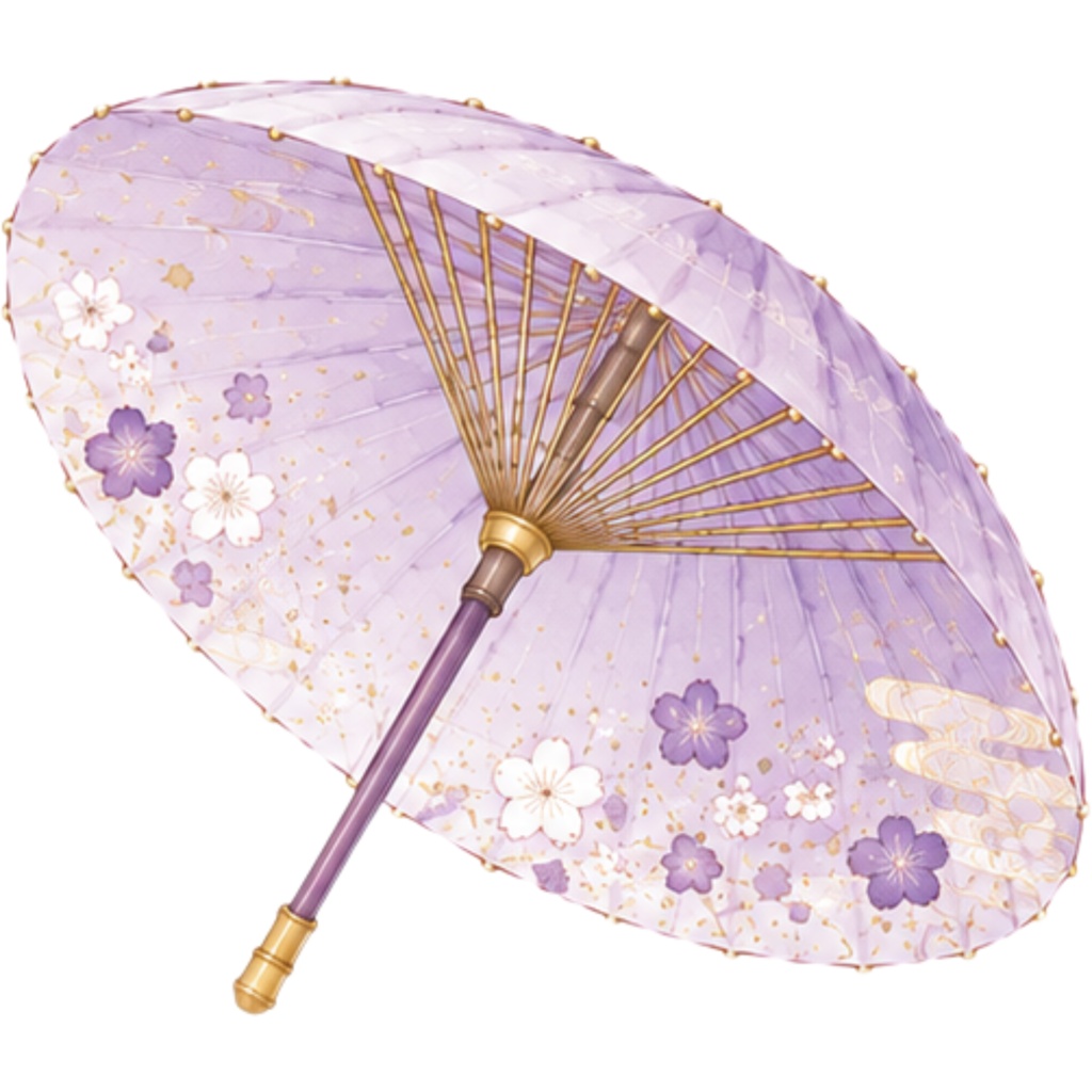 和傘クリップアート素材集|桃・紫系|Japanese Wagasa Clipart 20PNG