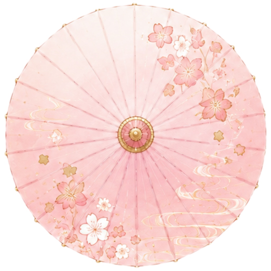 和傘クリップアート素材集|桃・紫系|Japanese Wagasa Clipart 20PNG