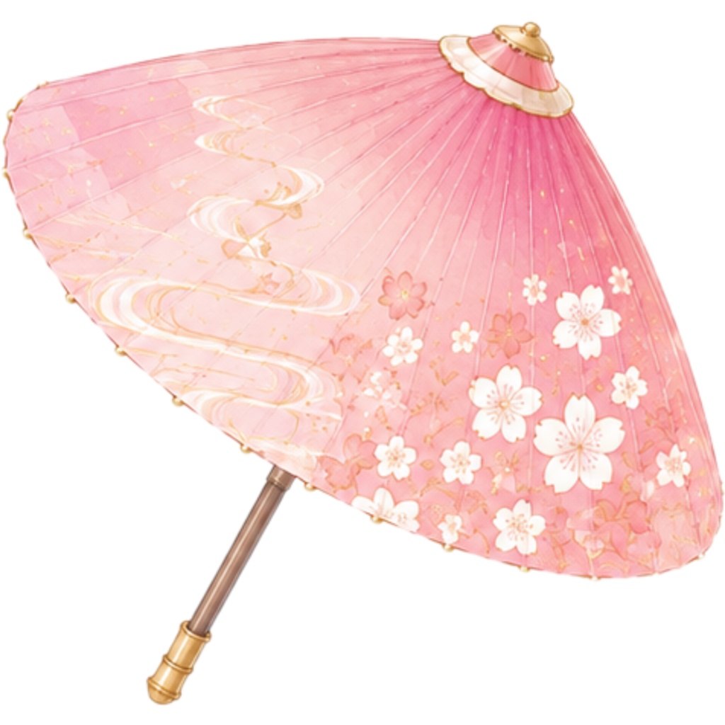 和傘クリップアート素材集|桃・紫系|Japanese Wagasa Clipart 20PNG