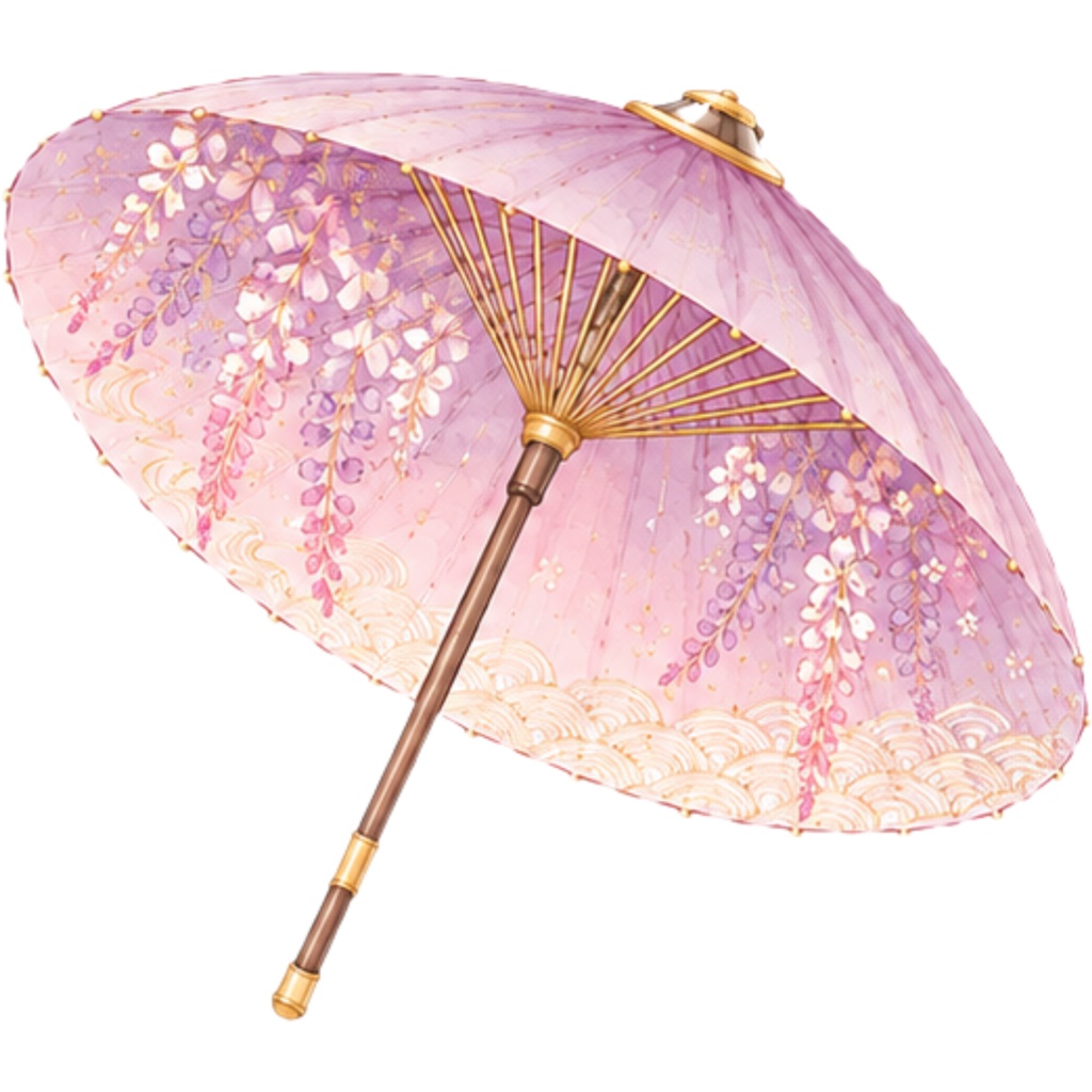 和傘クリップアート素材集|桃・紫系|Japanese Wagasa Clipart 20PNG