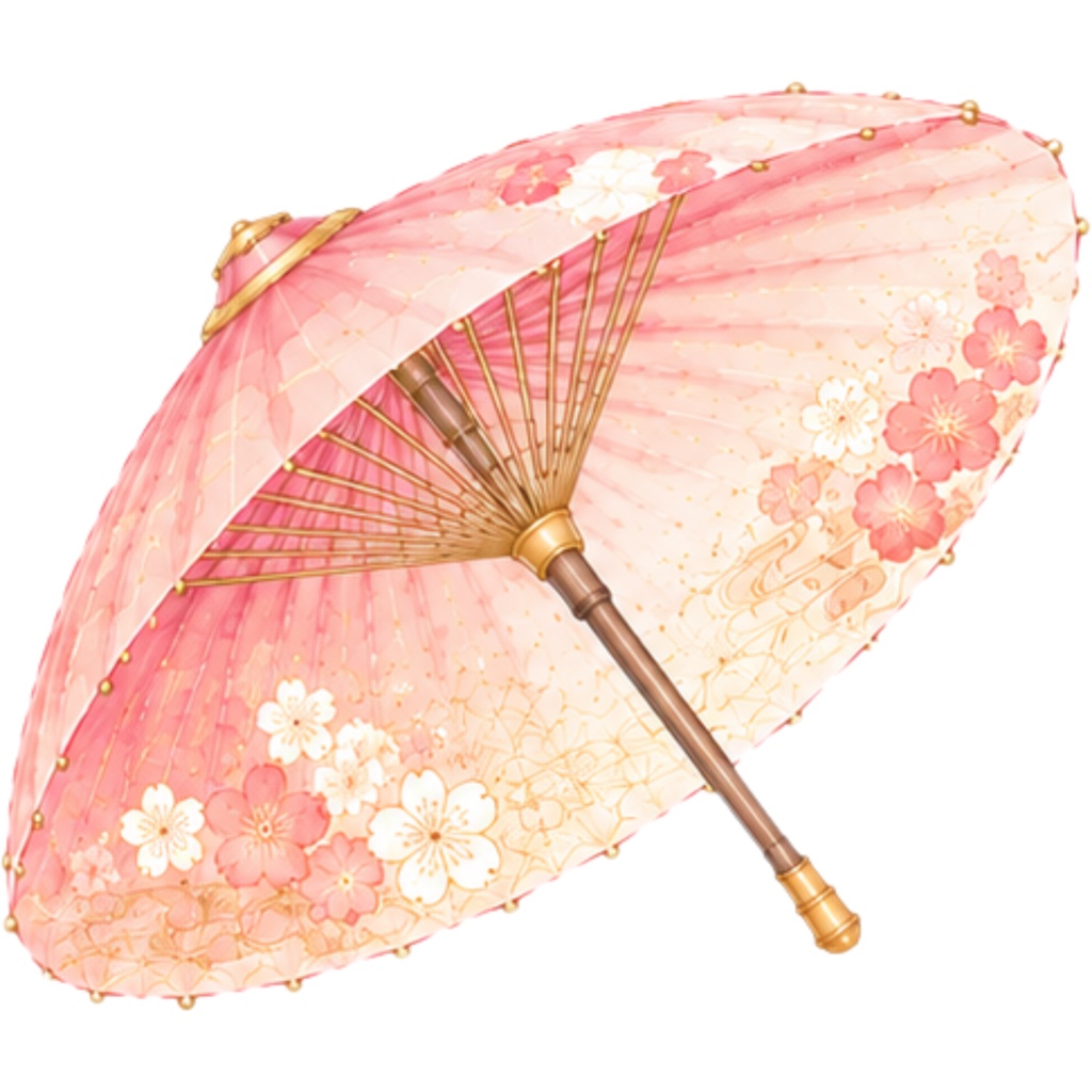 和傘クリップアート素材集|桃・紫系|Japanese Wagasa Clipart 20PNG