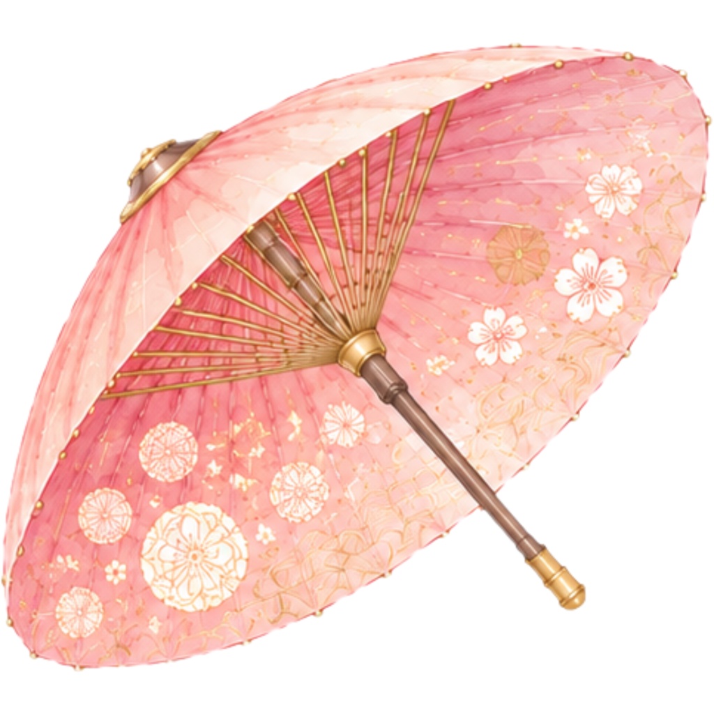 和傘クリップアート素材集|桃・紫系|Japanese Wagasa Clipart 20PNG