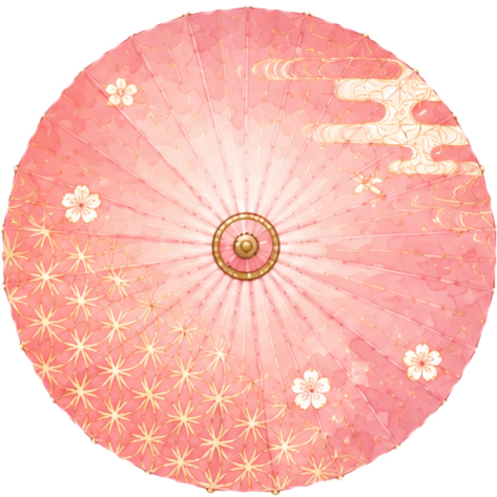 和傘クリップアート素材集|桃・紫系|Japanese Wagasa Clipart 20PNG