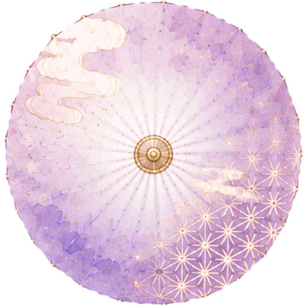 和傘クリップアート素材集|桃・紫系|Japanese Wagasa Clipart 20PNG