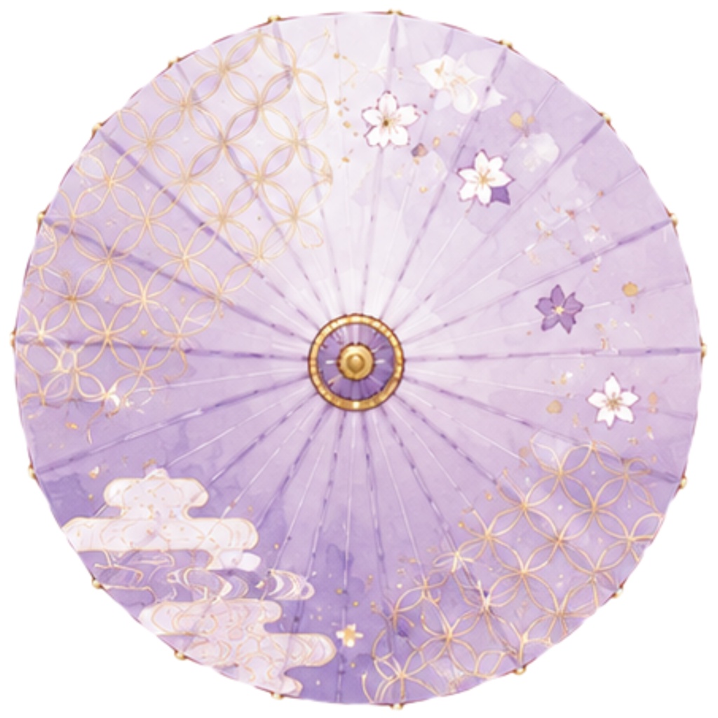 和傘クリップアート素材集|桃・紫系|Japanese Wagasa Clipart 20PNG