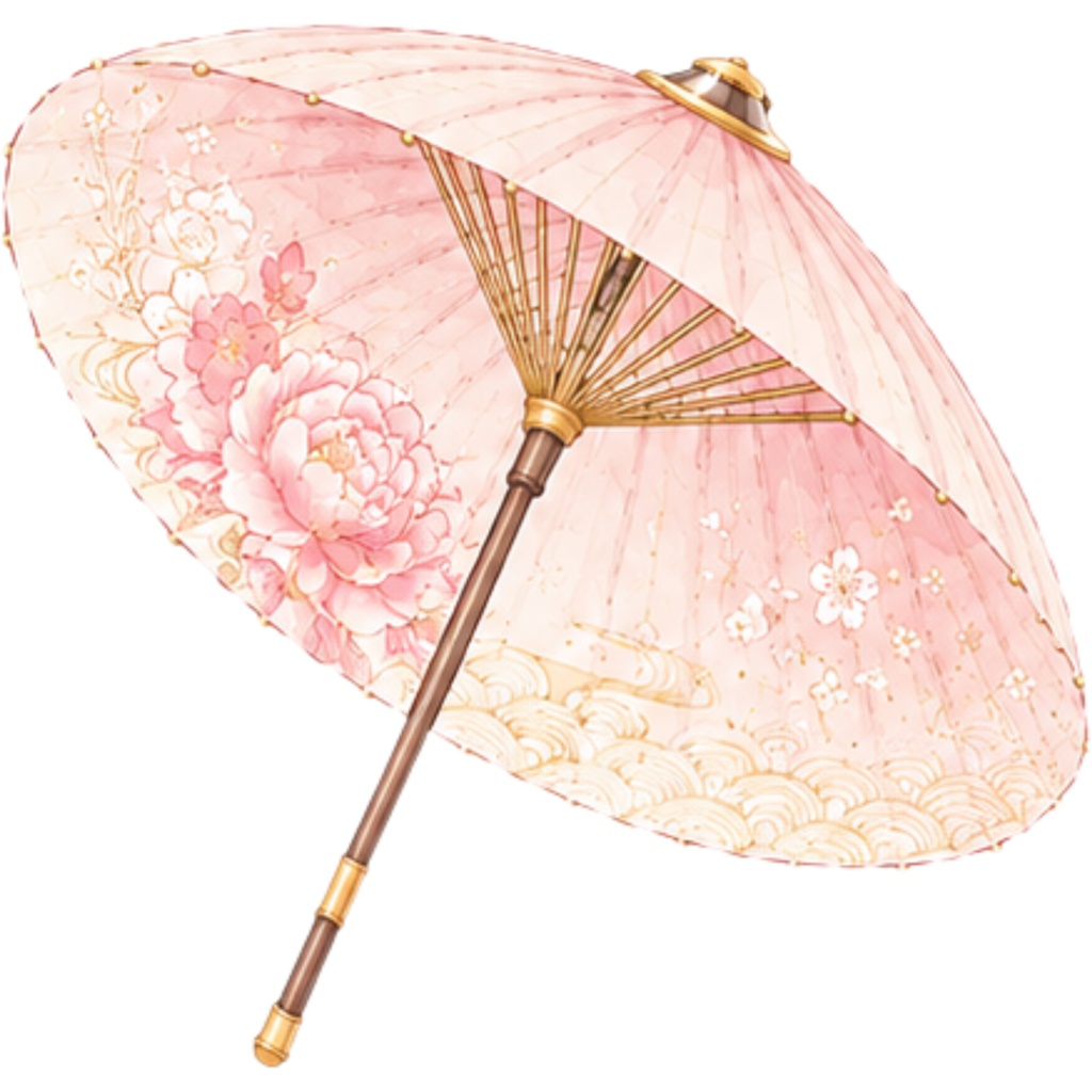 和傘クリップアート素材集|桃・紫系|Japanese Wagasa Clipart 20PNG