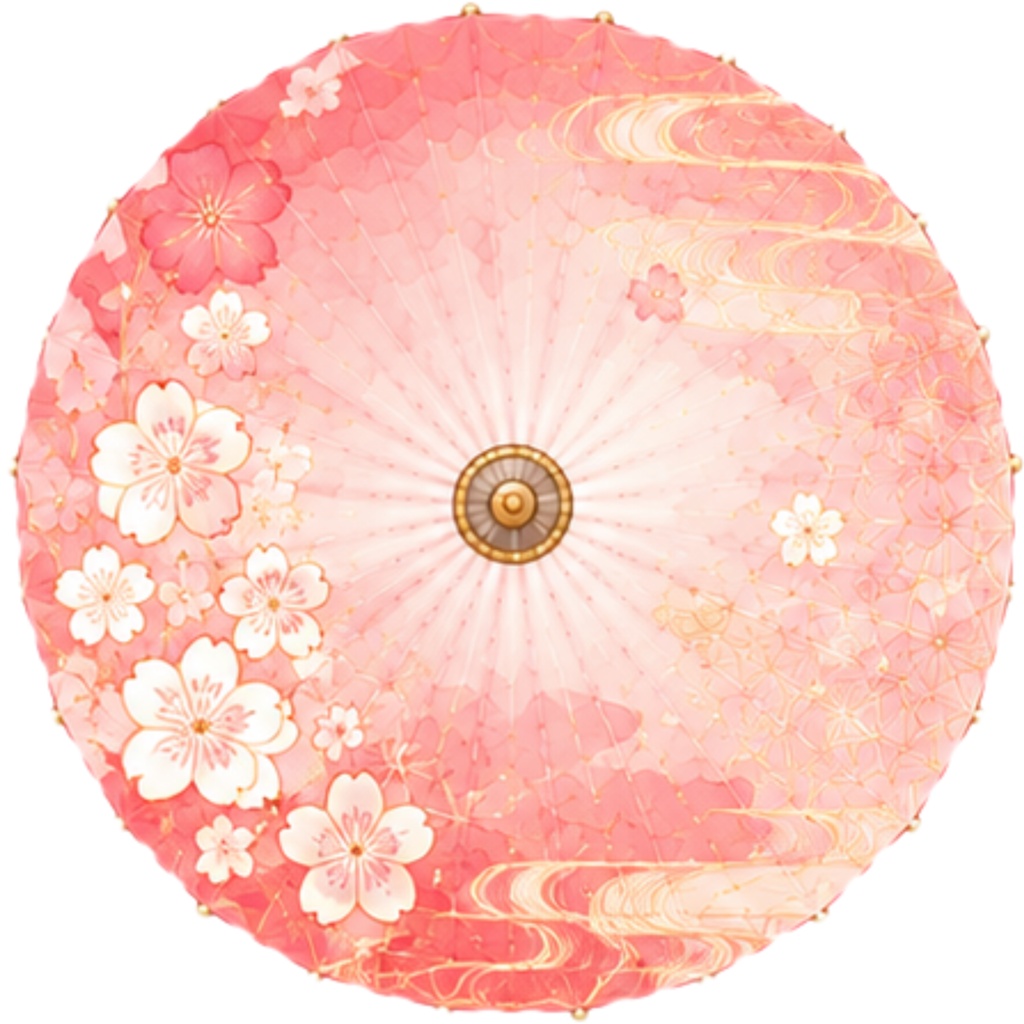 和傘クリップアート素材集|桃・紫系|Japanese Wagasa Clipart 20PNG