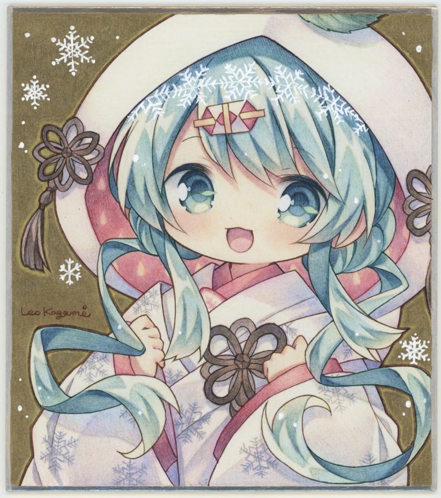 【小色紙原画】雪ミク2013