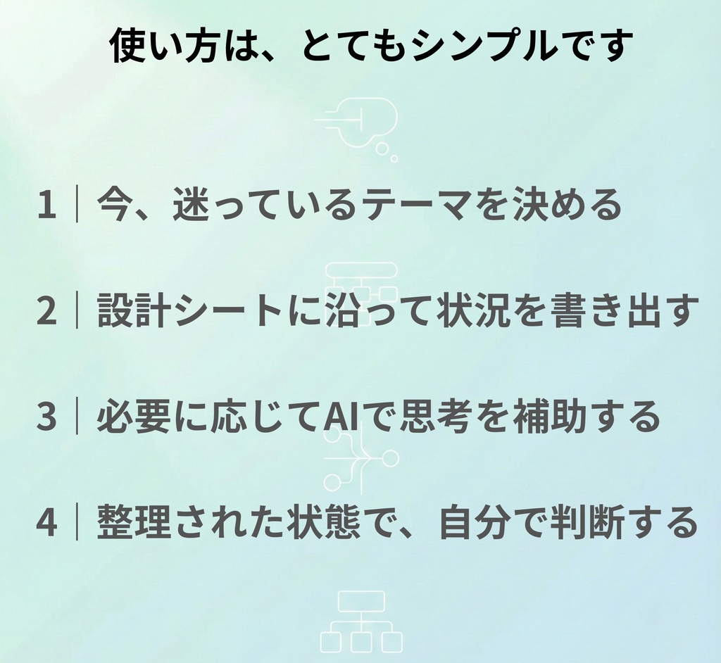迷いを終わらせる 決める前の整理ガイド|仕事・副業の大事な判断を整理する
