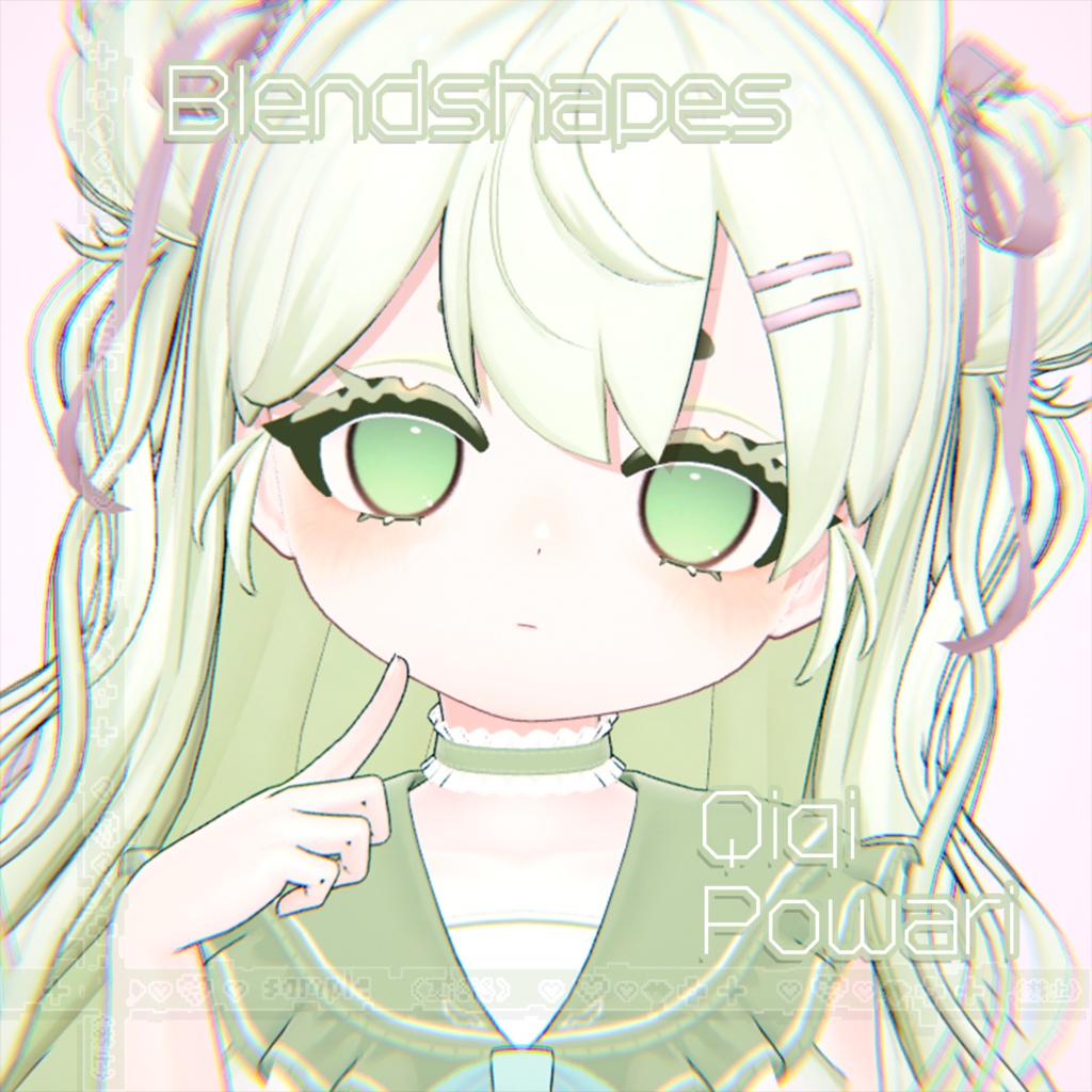 【ぽわり-Powari】💚Qiqi💚Face BlendShape Animation