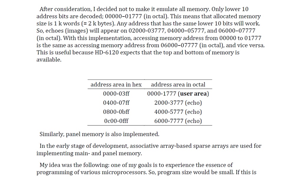 HD-6120 -- PDP-8/E instruction compatible processor and its evaluation board with emulated memory and I/O devices by Arduino Mega 2560