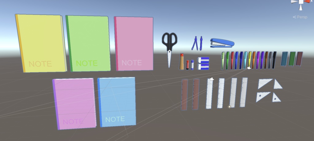 【unitypackage、fbx】文房具セット③