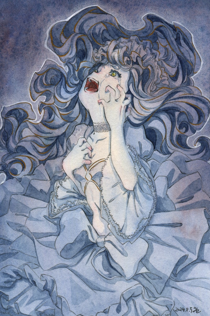 額装原画「夕立ち」