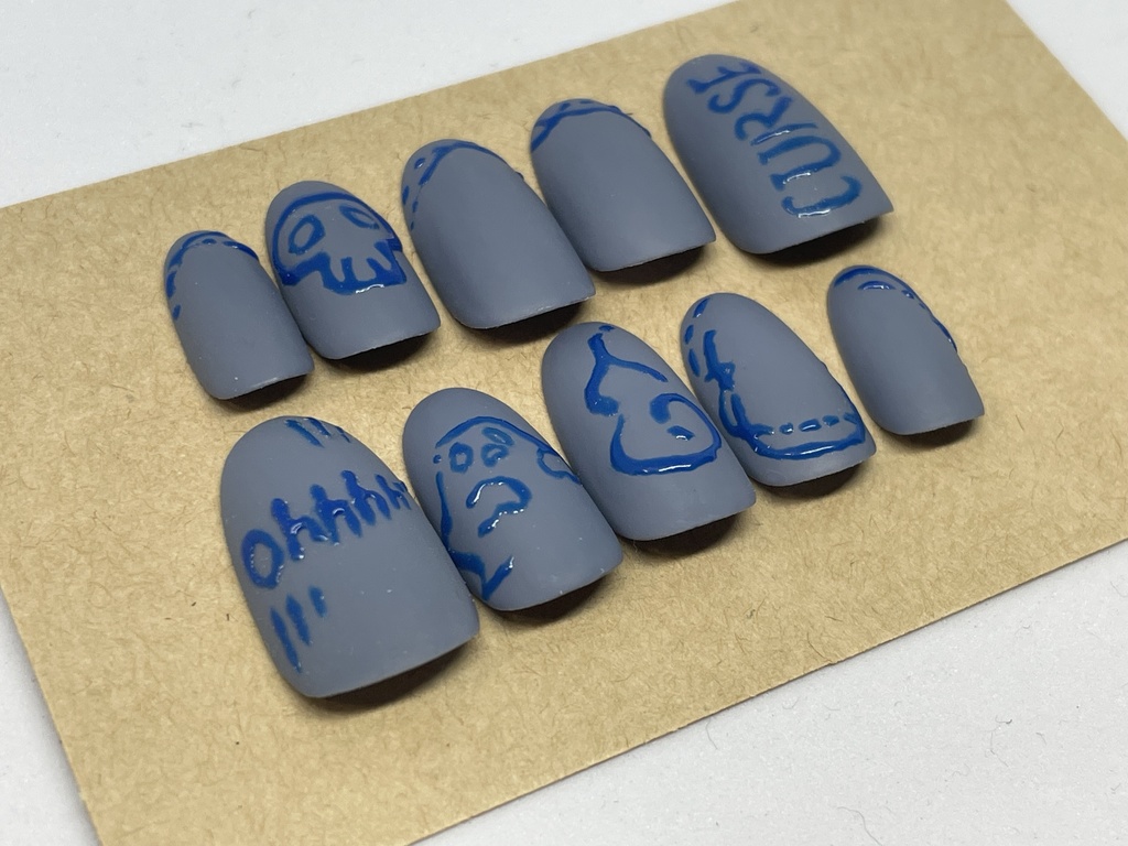 死神🟦💀🔥風ネイルチップ