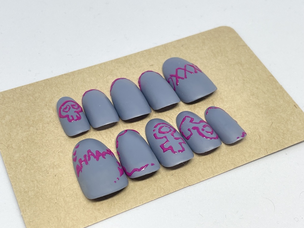 死神🟪💀🔥風ネイルチップ