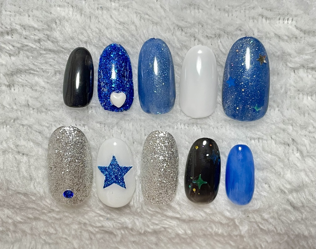 ☝🏻★💙ネイルチップ