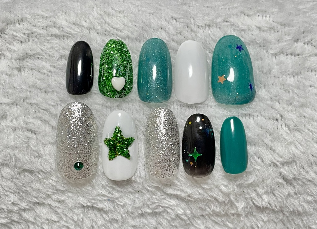 ☝🏻★💚ネイルチップ