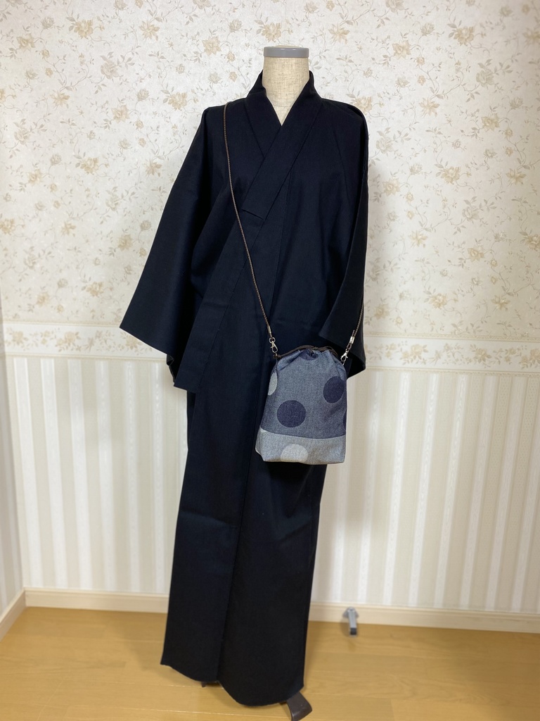 ショルダーストラップ付き2way信玄袋:マルチドット