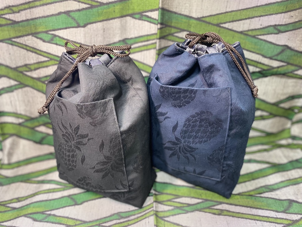 ショルダーストラップ付き2way信玄袋:ラージドット