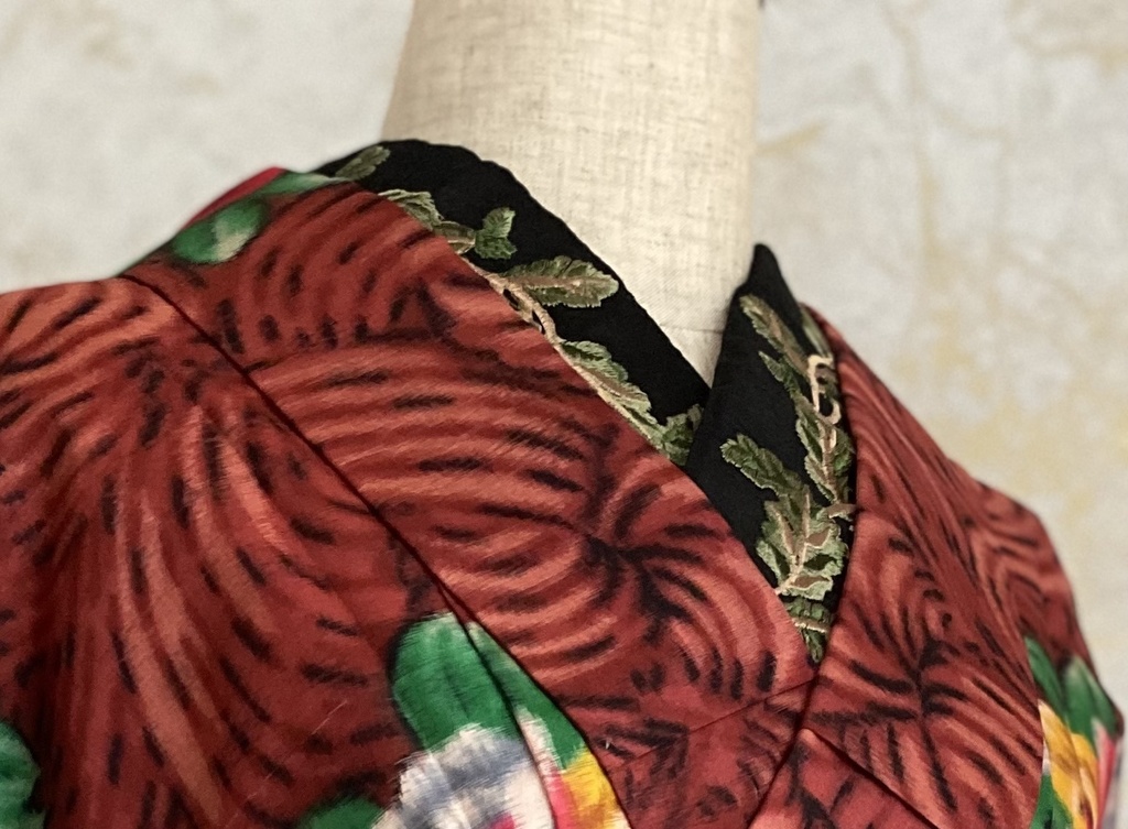 リーフ柄 3way半衿