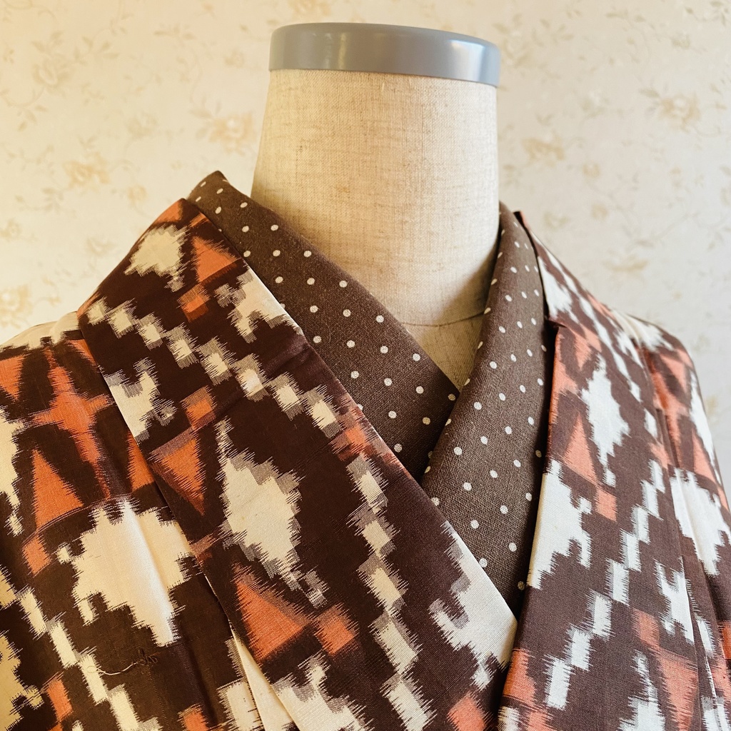 リーフ柄 3way半衿