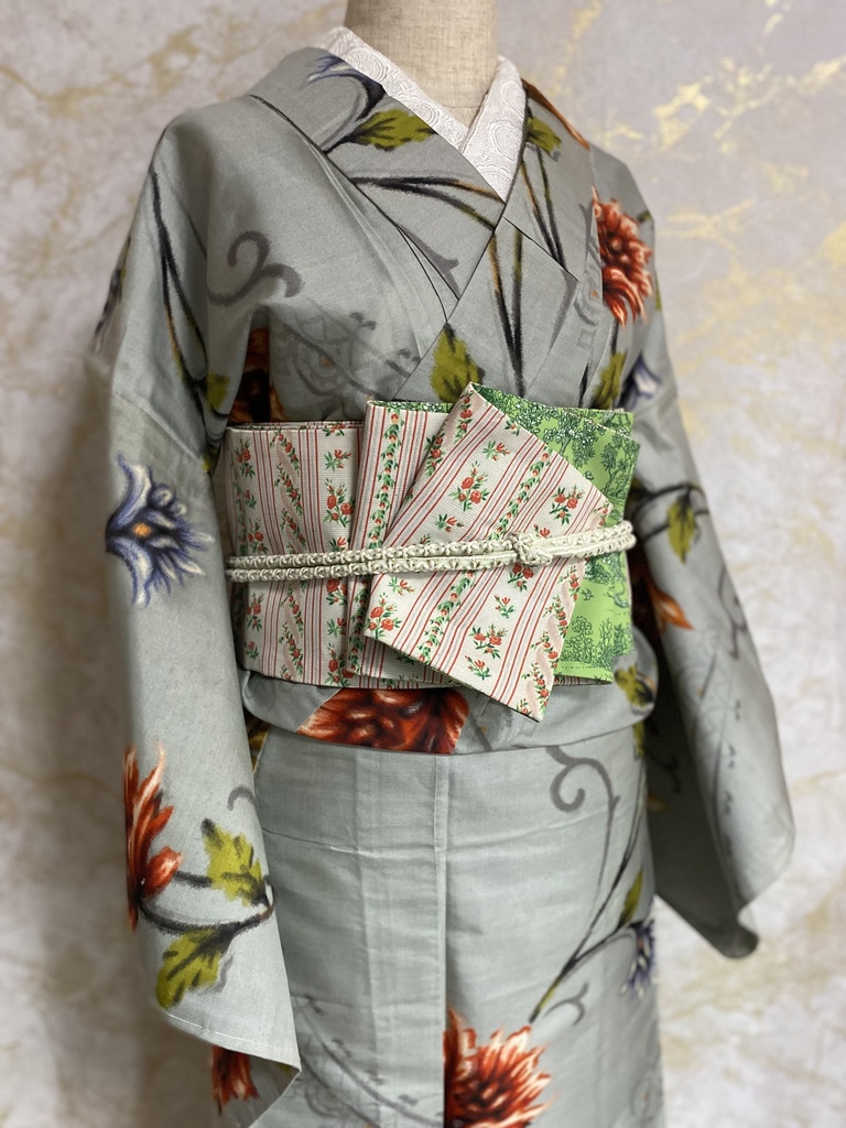 リバーシブル半幅帯19 I've Got My Mind Set On You