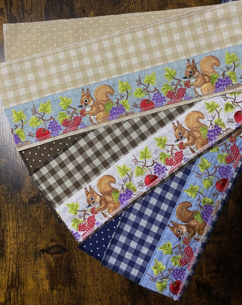 リス柄 3way 半衿 ホワイト