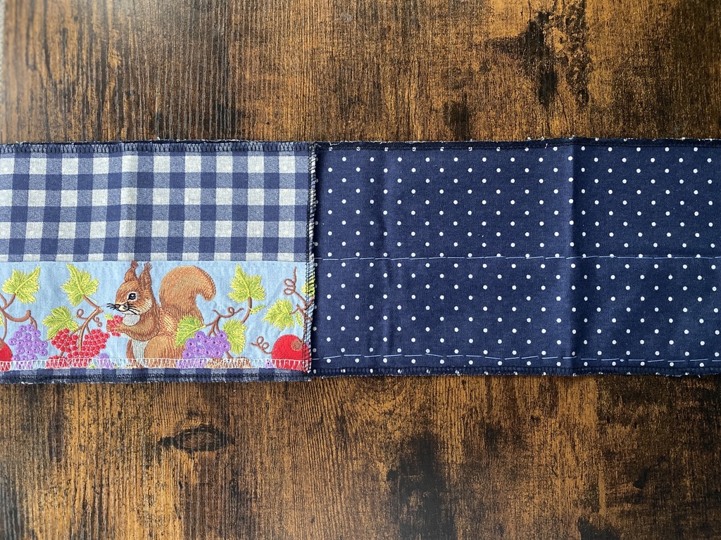 リス柄 3way 半衿 ブルー