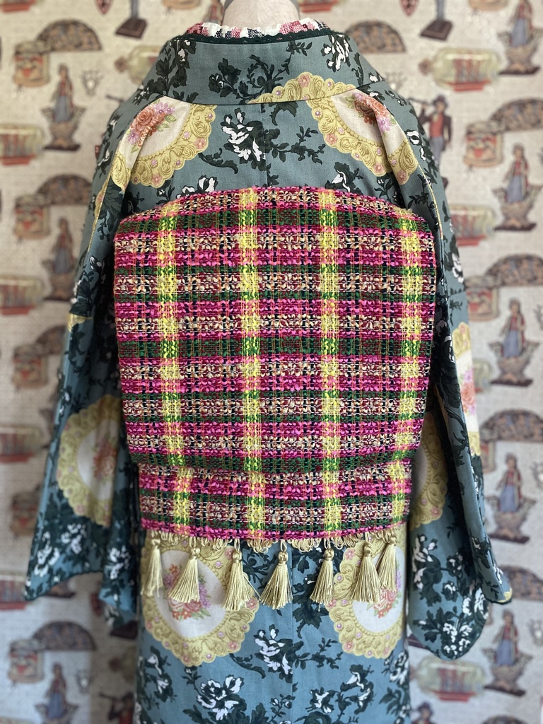 ツイード作り帯 めぐるキモノ4コラボver.