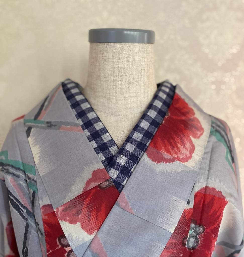 3way半衿・イチゴ/ブルー