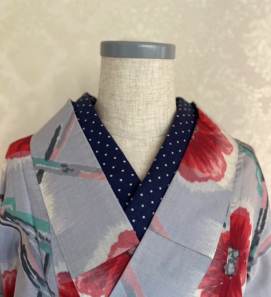 3way半衿・イチゴ/ブルー