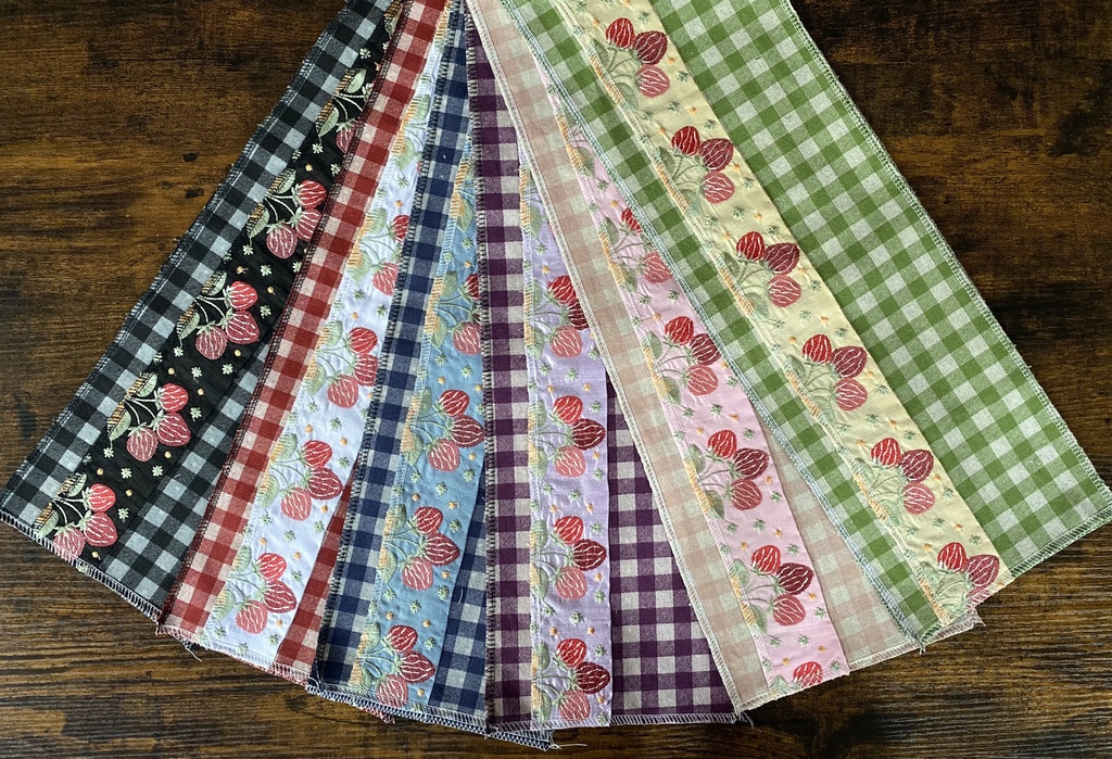 3way半衿・イチゴ/ブルー