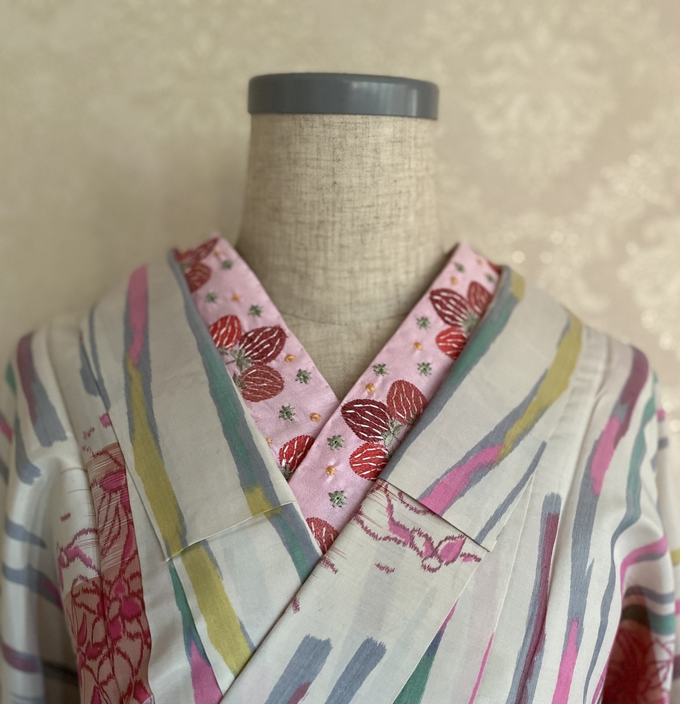 3way半衿・イチゴ/ピンク