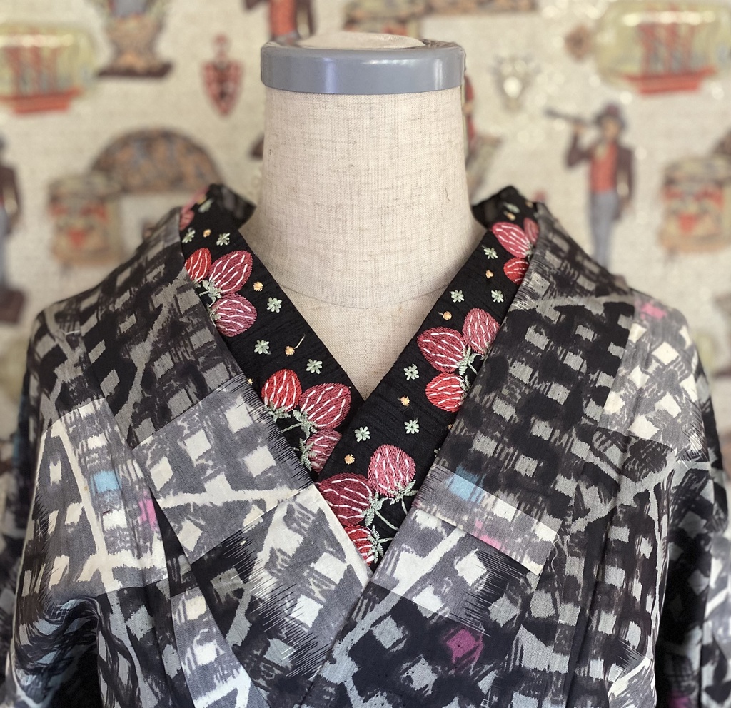 3way半衿・イチゴ/ブラック