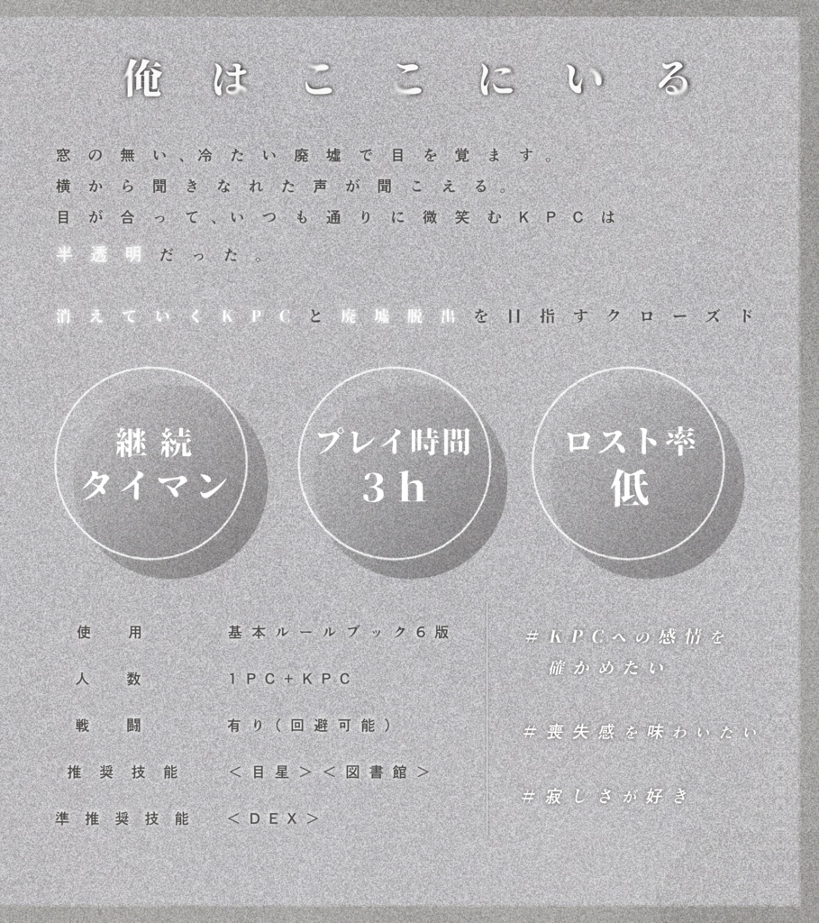 【CoCシナリオ】「見えざる輪郭」SPLL:E193383