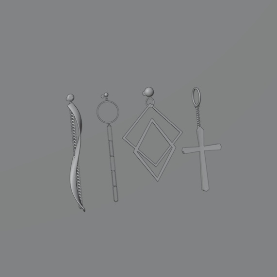 【PB対応】【VRChat用】アクセサリー イヤリング