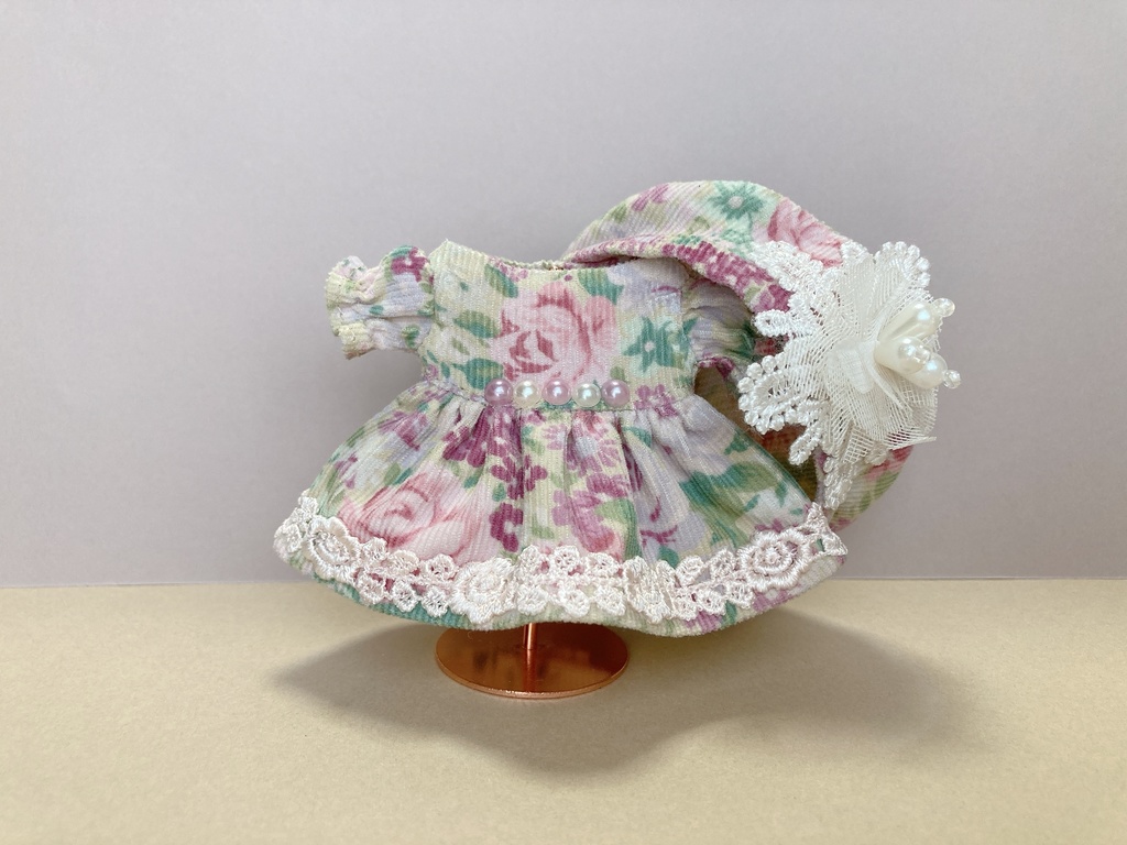 【スプリングセール】バラのコーデュロイワンピース