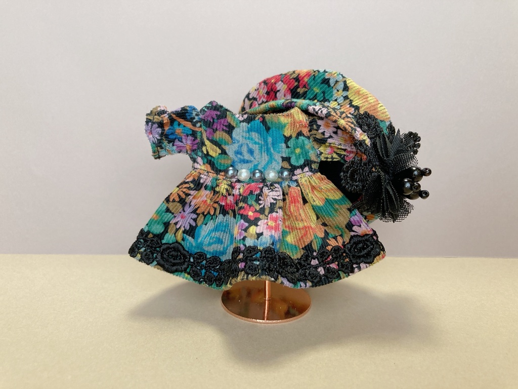 【スプリングセール】バラのコーデュロイワンピース