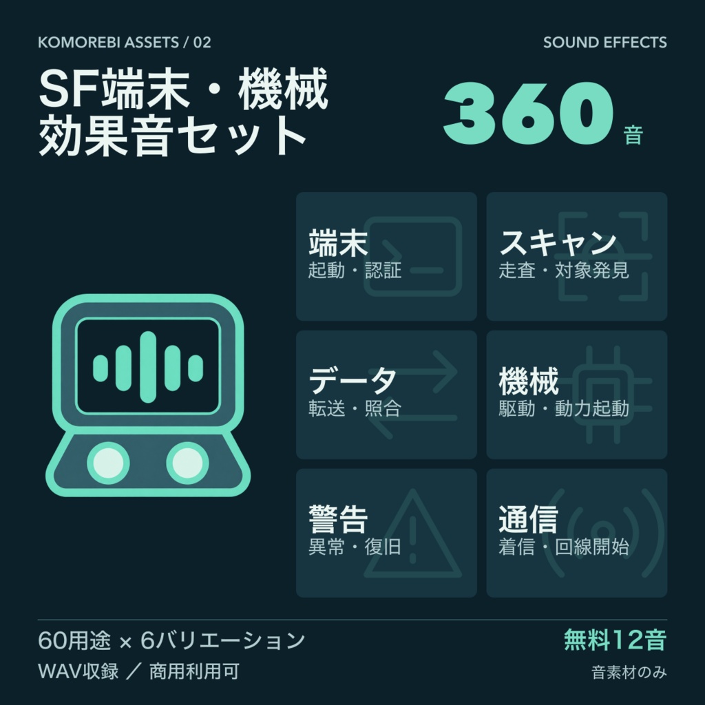SF端末・機械の効果音360音|起動・スキャン・通信・警告|WAV