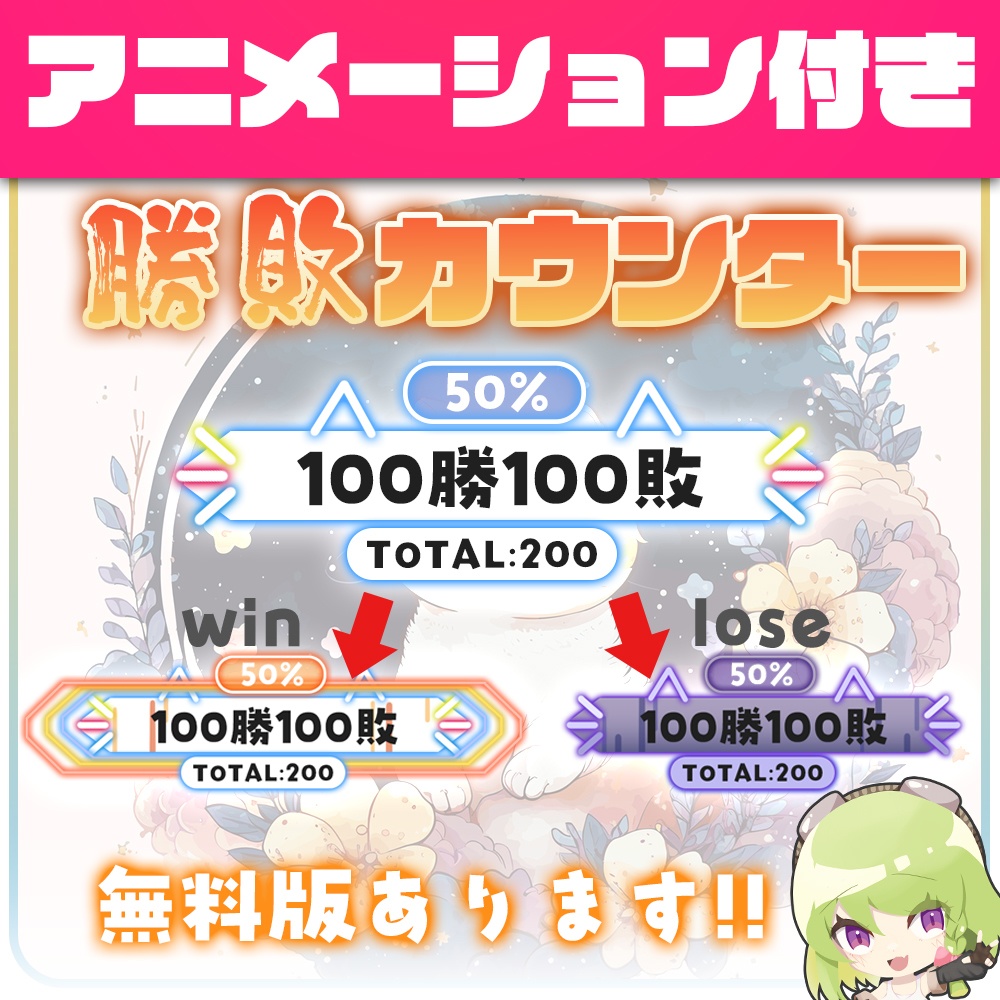 【無料版有！】リアルタイムで勝敗カウンター！【動く！】