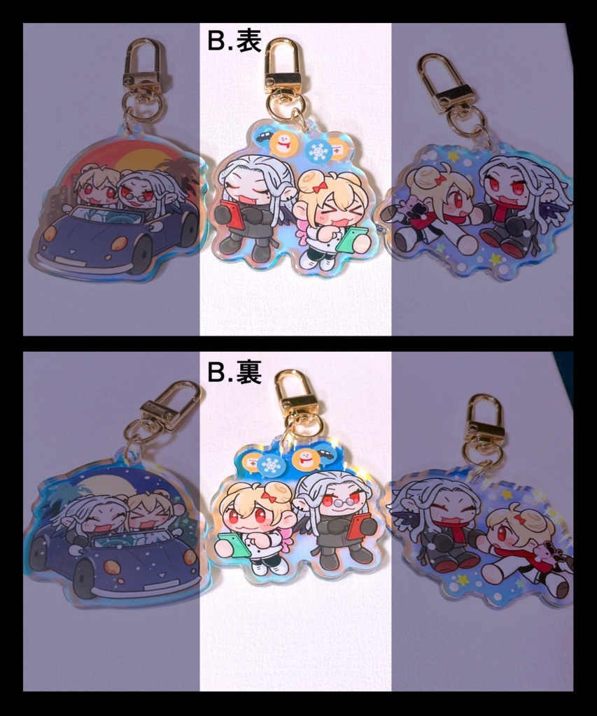 【kztk】ぷっくりオーロラアクリルキーホルダーB(こっそりDM)