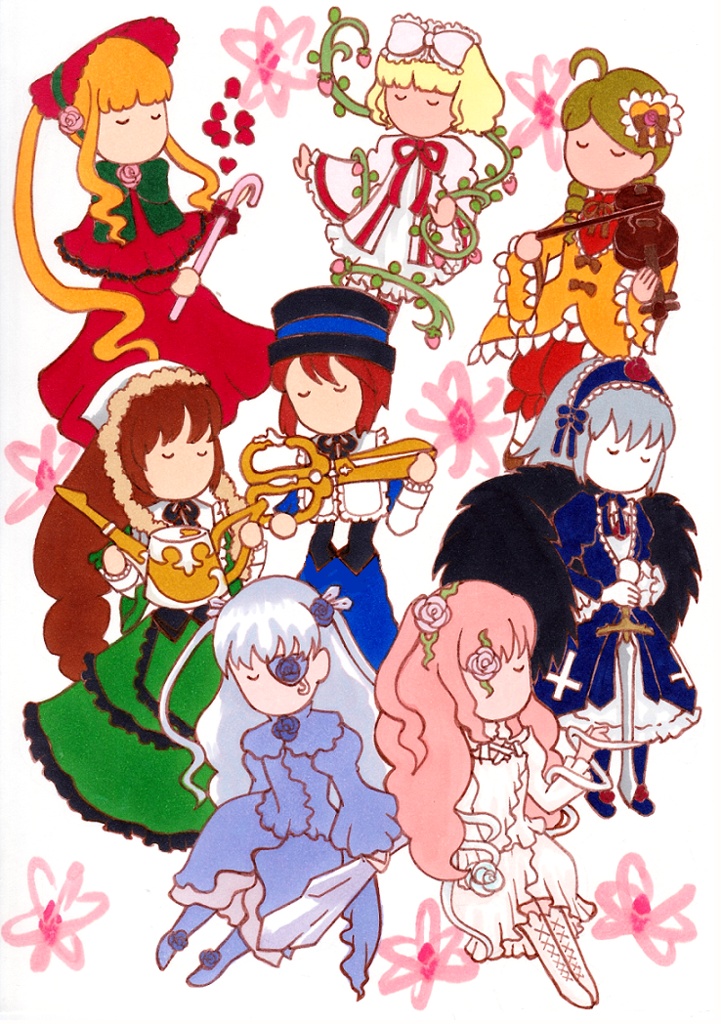 手描きイラスト原画 B5サイズ コピー用紙 ローゼンメイデンドール達 2枚セット