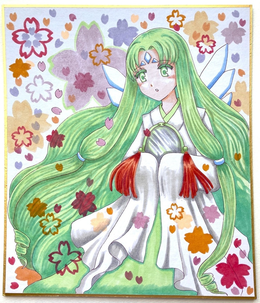 カードキャプターさくら　クロウカード・ミラー【鏡】小色紙　手描きイラスト　原画