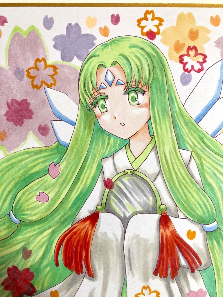 カードキャプターさくら クロウカード・ミラー【鏡】小色紙 手描きイラスト 原画