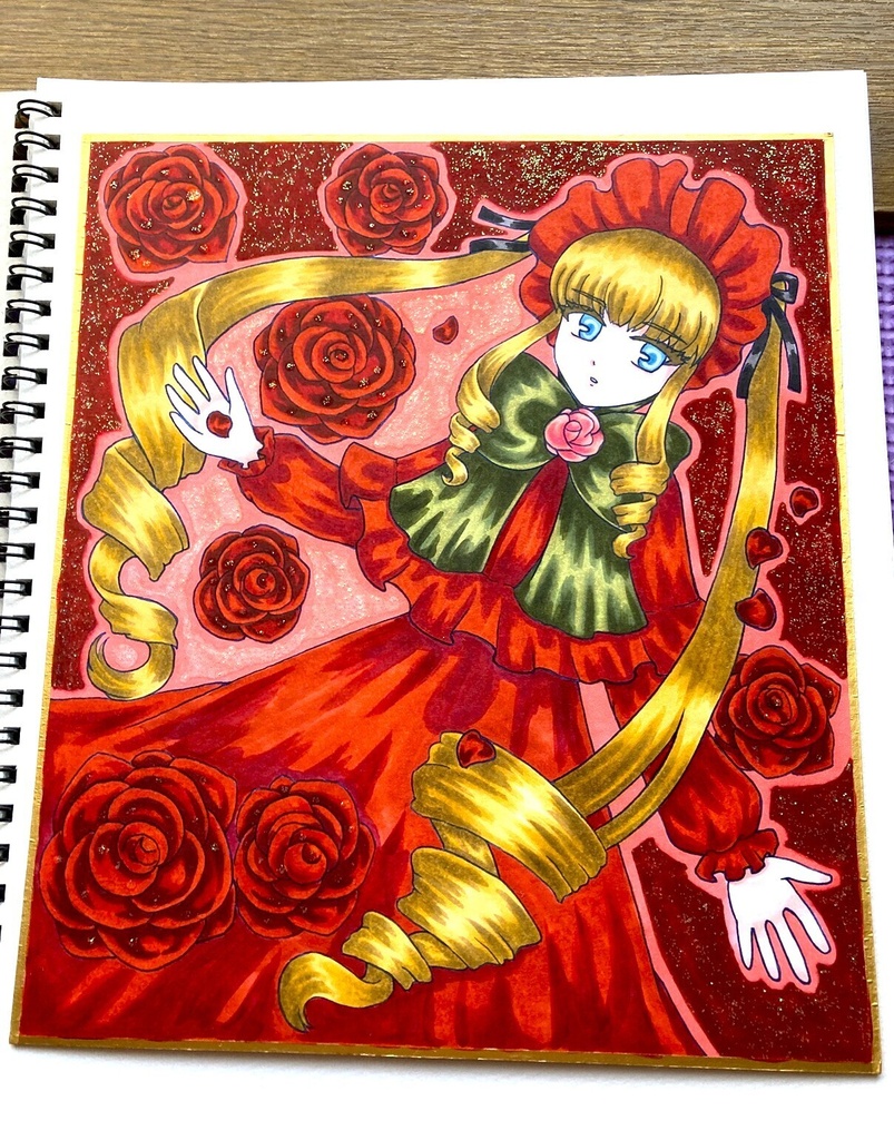 ローゼンメイデン 真紅 小色紙 手描きイラスト アナログ原画