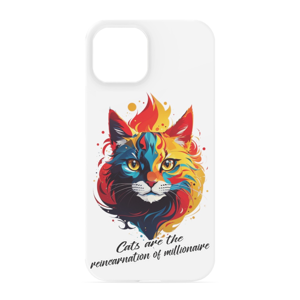 iPhoneケース_Cats are the reincarnation of millionaire