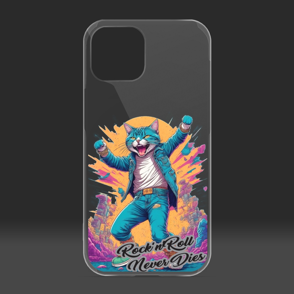 Rock 'n' Roll Never Dies_iPhoneケース(クリア)